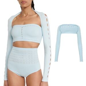 NWT ALAIA CUTOUT TECHNICAL BOLERO SWIM COVER UP FR34